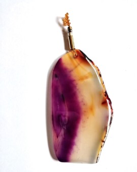 Natural Agate Pendant featuring Hues of Purple and Brown