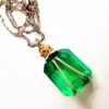 Lovely 18x18mm Lab Created Emerald Hand Wrapped Pendant